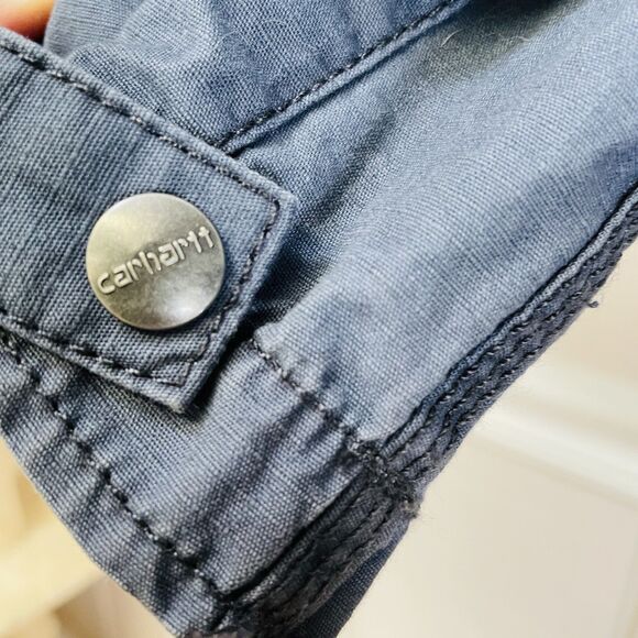 Carhartt Women's Medium Hooded Slate Blue El Paso Utility Jacket - Picture 6 of 9